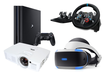 Pakiet Sony PlayStation 4 + projektor + kierownica lub gogle VR
